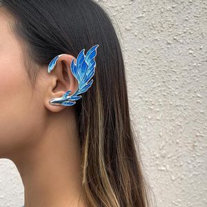 Backs Earrings Drip Alloy Creative Painted Goldfish Single Contour For Women Party Gift Fashion Jewelry Ear Accessories CE122