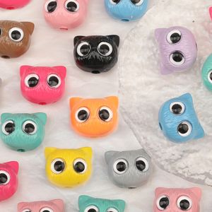 Acrylic Plastic Lucite Cordial Design 50Pcs 16*19MM Jewelry Findings Components/Resin Bead/Cat Shape/DIY Bead Making/Paint Effect/Jewelry Accessories 230820