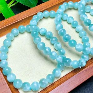 Strand Natural Green Larimar Bracelete redonda Reiki Reiki Cura Pedra Jóias femininas para mulheres Presente 1PCS 10mm