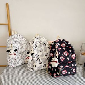 School Bags INS Korean version backpack for female college students cute printed high school computer backpack for junior high school students 220422