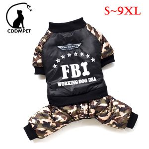 Hundekleidung S bis 9xl große Hund Jacke Winter warme Hundekleidung für kleine Hunde verdicken Welpe Jumpsuit Camouflage FBI Big Dog Coat Haustier Customes 230821