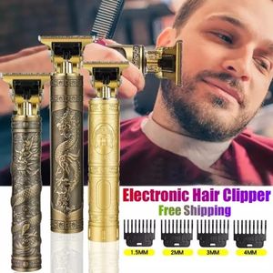 Barbeadores elétricos T9 Máquina de corte de cabelo elétrica USB Recarregável Cabelo cortador de barbeador Shaver Trimmer For Men Barber Professional Beard Trimmer 230821