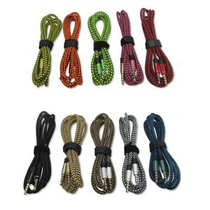 1,5 -метровый плетенный шнур высококачественный стерео кабель 4Poles 4poles 3,5 мм мужской и мужской вспомогательная линия для наушников для iPhone Samsung