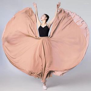 Stage Wear 720 Degree Chiffon Skirt Ballet Belly Dance Women Gypsy Double-layer Long Skirts Dancer Practice Performance