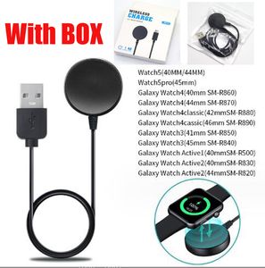 Wireless Charger For Samsung Galaxy Smart Watch 5 4 3 Active 2 Active 1 1m 3ft Cord Wire watch 5 pro 4 R860 R870 R880 R890 R840 R850 PD Tyep-c USB-C Charging Cable With Box