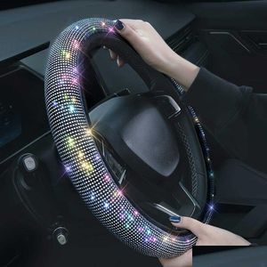 Steering Wheel Covers 15 Inch Color Shiny Rhinestones Er Diamond Pu Leather Car Accessories Drop Delivery Mobiles Motorcycles Interio Dhjlo