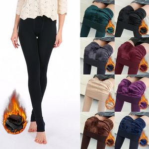 Sexiga strumpor polära kvinnor strumpbyxor termisk strumpa S vinter sammet tights varma leggings fleece damer svarta byxor 230821