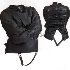 Andere Gesundheits Schönheitsgegenstände Weibchen Sofe PU Leder Verstellbares Bindemittel Bondage Straitjacket Binding Slave Lockable Mantel für Frauen Erotik Cosplay Erwachsene Spielzeug x0821