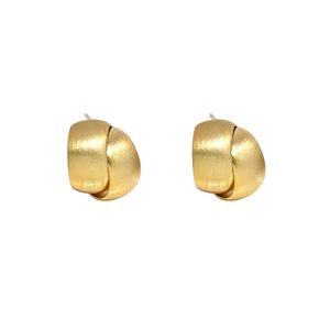 Nischendesign Gold -gefärbtes Scrub Round Ohrringe weibliche hohe Persönlichkeit Wilde Ohrring