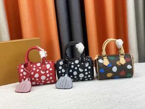 Yayoi Kusama Dots Umhängetasche Speedy Mini Boston Bag Bandouliere mehrfarbige Nano -Designerin Denim Jacquard Monogramme Präge Leder Geldbeutel