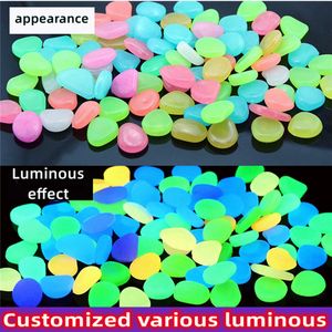 Garden Decorations 811mm Decoration Pebbles Luminous Stone Glow In Dark Decorative Outdoor Fish Tank Aquarium 50200pcs 230818