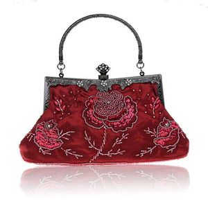Evening Bags 2023 New Vintage 7 Colors Elegant western Evening Bag Portable Fashion Evening Party Bag Metal-Snaps Women Handbag WY26 HKD230821