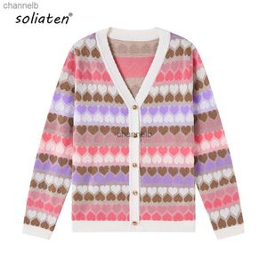 Kvinnors stickor Tees Fall Winter 2023 Women Cardigan Vintage Elegant Luxury Handmade broderi Mori Girls Sweet Sticked Wool tröja Cardigan C-173 HKD230821