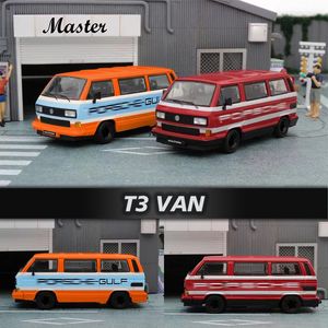 Stokta Diecast Model Master 1 64 T3 Van Otobüs Körfezi Destek Aracı Diorama Koleksiyonu Minyatür Carros Toys 230821