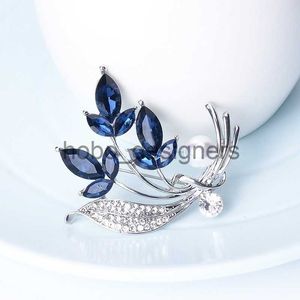 Rhinestone Flower Brooch Buquet Blue Crystal Corsage Pins Broches Para Ropa Mujer Prezent dla kobiet dziewczęta x0822