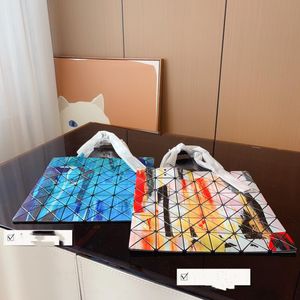 Fashion Shopping Bag Luxury Women Handbag Colorful Tie Dyed Geometric Checkered Tote Girls Shoulder Bag High Quality