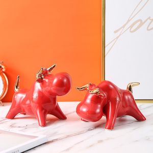 Decorative Objects Figurines The Ox Year of Display Desk Decoration Office Creative Zodiac Mascot Housewarming Gift 230822