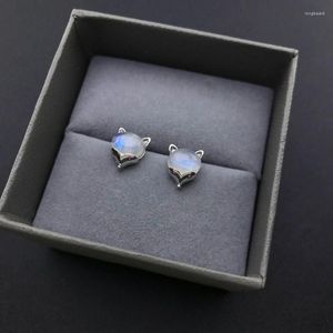 Stud Earrings CSJ Natural Blue Moonstone 925 Sterling Silver Gemstone 6 8mm Jewelry For Women Lady Wedding Party Gift