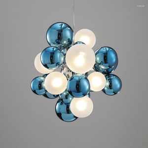 Chandeliers Modern Glass Ball LED Chandelier For Restaurant Dining Tables Kitchen Bedroom Pendant Lights Home Decor Hanging Light Fixture