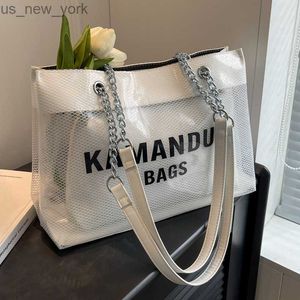 Totes Fashion Transparent Jelly Bag Large Tote Bag Designer Pvc Women Handbag Purse Luxury Shoulder Bags Summer Beach Shopper Bag 2023 HKD230822