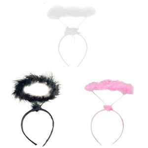 Hårtillbehör Kids Cartoon Feather Angel Hair Hoop Feather Halo pannband för Halloween Party Christmas Creative Hair Accessories F3MD 230821