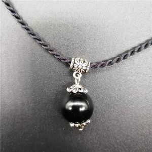 Hänghalsband naturliga obsidianöverföring Lycka till pärla för DIY -smycken som gör repkedjan halsband kristall unisex tillbehör