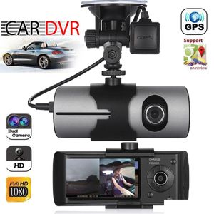 カーDVR CAR DVRSアップグレードデュアルレンズGPSカメラFL HD DVRダッシュビデオレコーダーGセンサーの夜間ビジョンLYFTタクシードライバードロップ配信