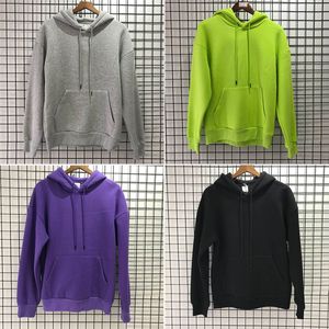 Herrtröjor tröjor fast färg hoodie män kvinnor pullover högkvalitativ svart vit grå aprikos gul orange lila gröna blå tröjor 230822