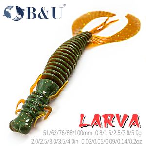 Baits Lures B U Larva Soft Fishing Artificial Silicone Wobblers For Pike Swimbait Jigging Plastic Worm 230821