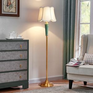 Floor Lamps American Blue Ceramic Vertical Lamp For Living Room Bedroom Bedside Study Nordic Light Luxury Simplicity Modern