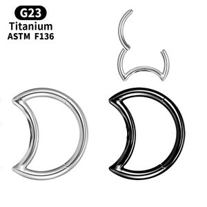 Piercing Septum Clicker Nose Ring Tragus Industrial Cartilage Titanium Hinge Segment Septum Daith Helix Body Jewelry Accessories