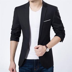 Ternos masculinos Blazers Terne Coat Moda Casual Slim Fit Solid formal One Button Jacket Male Blazer PLUS Size285K