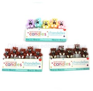 Candele 5pcs/setlittle orso candele torta di compleanno decorazione coreana cartone animato antico insino consegna goccia otuyi