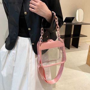 Totes Transparent Jelly Bag 2023 Summer Fashion PVC Crossbody Bag Women's Designer Handbag Ins Chic Shoulder Messenger Clutch Bag HKD230822