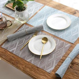 Table Runner 4Pcs/Lot Fashion PVC Placemat Insulation Non-slip Dining Mat Pot Bowl Plate Pads Drink Coasters Washable