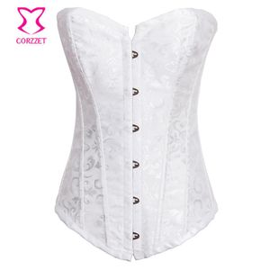 Gothic Wedding Corsets And Bustiers Bridal White Corset Top Sexi Lingerie Women Espartilhos E Corpetes Corselet Plus Size S-2XL192t