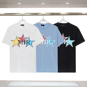 Men's T Shirts Short Sleeved Pentagram Cashew Flower Print T Shirt Casual Loose Unisex Tees Top