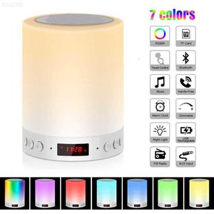 Altoparlanti wireless portatile a LED Bluetooth Audio Audio Aux Stereo Stereo Solulio Colori Touch Control Control Lampada R230608 L230822