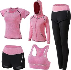 Damen Zwei -teilige Hosen CMS 5pcs Training Outfits für Sportsets für Frauen Sportanzüge Yoga Fitness -Fitness -Training Jogging Tracksuits 230821