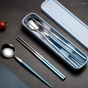 Dinnerware Sets Tableware Set Spoon Fork Chopsticks Stainless Steel Portable Household Kitchen Dining