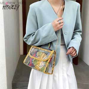 Totes transparenta geléväskor för kvinnor 2023 Clear Tote Beach Bag Luxury Designer PVC Summer Snake Mönster axel crossbody handväskor HKD230822