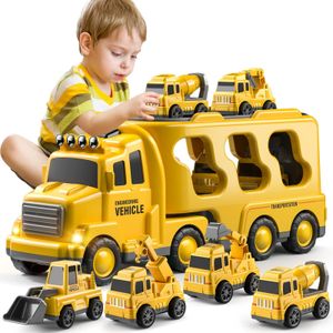 Diecast Model Truck Toys Engineering Vehicles Excavator Bulldozer Sets Educational For Toddler Kids Gift 230821