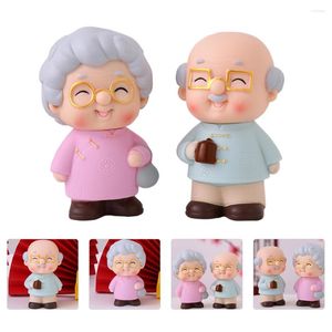Set di stoviglie Ornamenti per coppie amorevoli giocattoli di coppie vecchie coppie torta decorazioni in stile cartone animato