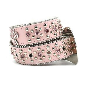 Guangzhou Water Diamond Belt Belt, handgjorda av kvinnor, personlig modetrend Hip Hop Punk Style Belt