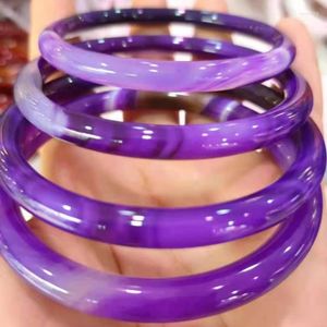 Bangle Envie Certificado Jades Natural Bangles Mulheres Acessórios para jóias finas Bracelets de ágata de ágata roxo Presentes da mãe namorada