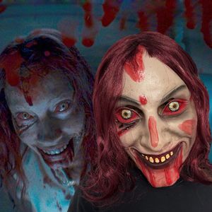 Partymasken Evil Dead Rise Latex Mask Cosplay Rave Horror Killer Volles Gesicht gruselige Maskerade Halloween führen Kostümprops 230821 durch