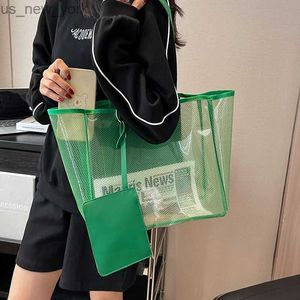 Totes Transparent PVC Women Bag 2 PCS /Set Luxury Summer Handbag Fashion Clear Bag Lady Jelly Handväskor Feminina Crossbody Shopper HKD230822