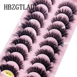 Ложные ресники Hbzgtlad 10 пар натуральные поддельные ресницы Длинный макияж 3D Mink Extension Ensension Ensension для красоты 230821