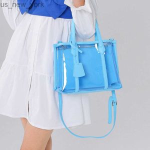 Borsa trasparente tra trasparente per donne Candy Color Borse Fashion Wild Sple Messenger Borse Pvc Jelly Big Ahabilit Borsa HKD230822