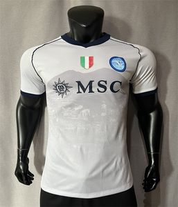 Maglia da calcio da uomo 2023 2024 Napoli trasferta casa e trasferta blu bianco nero ultima versione